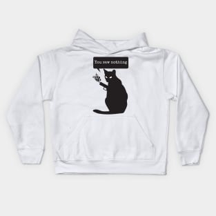 Funny Killer cat meme Kids Hoodie